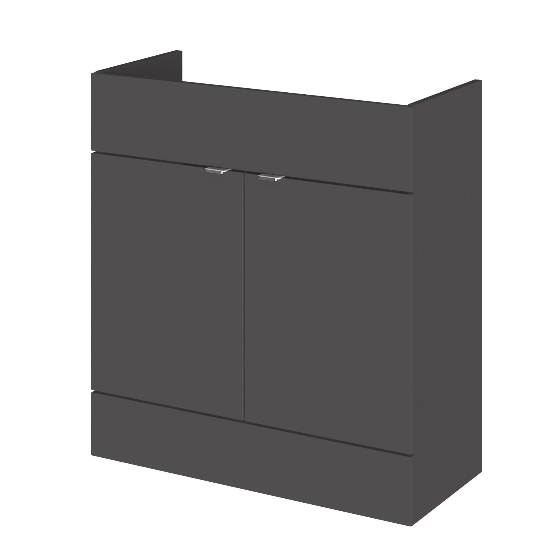 Hudson Reed Fusion 800mm Vanity Unit Contemp Gloss Grey MFC Painted Gloss 864x800x355mm - JJ Building Materials