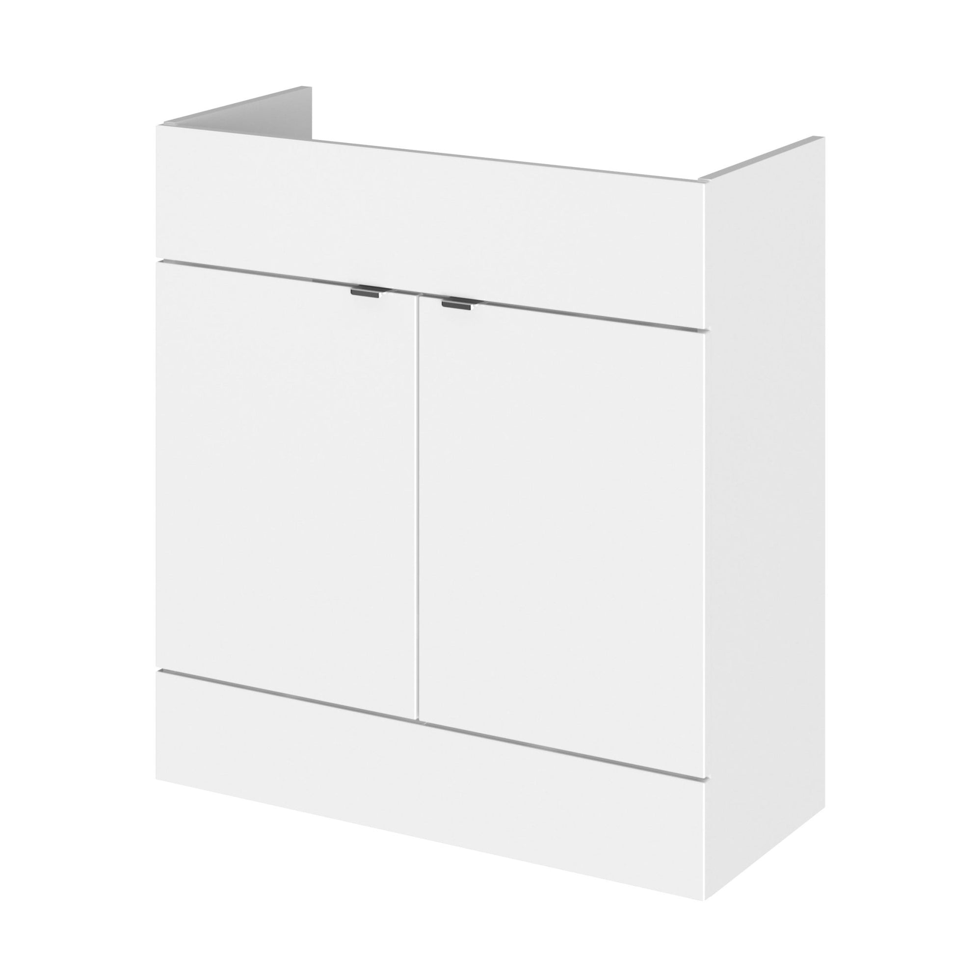 Hudson Reed Fusion 800mm Vanity Unit Contemp Gloss White MFC Painted Gloss 864x800x355mm - JJ Building Materials
