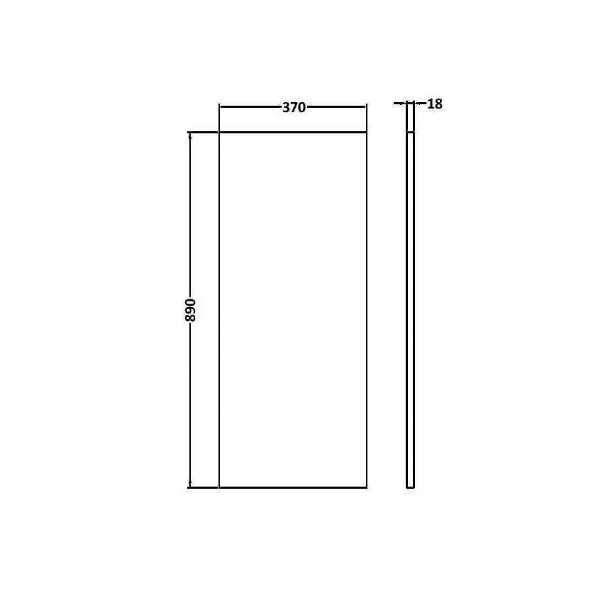 Hudson Reed Fusion Decorative End Panel Contemp Charcoal Black MFC Textured Woodgrain 864x370x18mm - JJ Building Materials