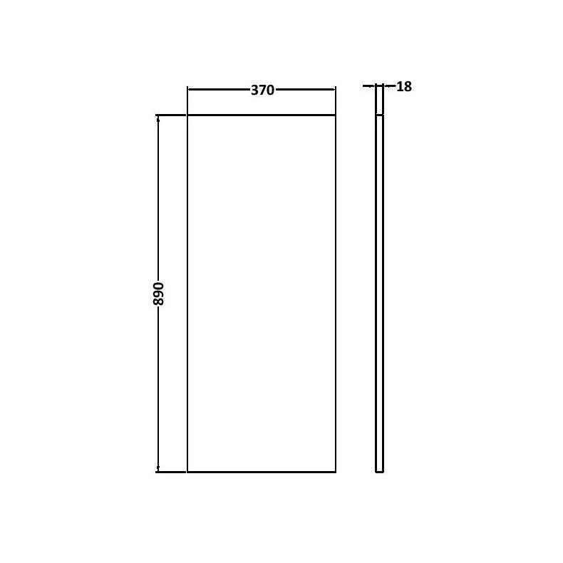 Hudson Reed Fusion Decorative End Panel Contemp Gloss Grey MFC Painted Gloss 864x370x18mm - JJ Building Materials