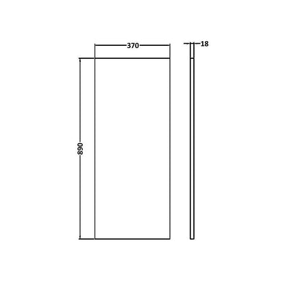 Hudson Reed Fusion Decorative End Panel Contemp Gloss Grey MFC Painted Gloss 864x370x18mm - JJ Building Materials