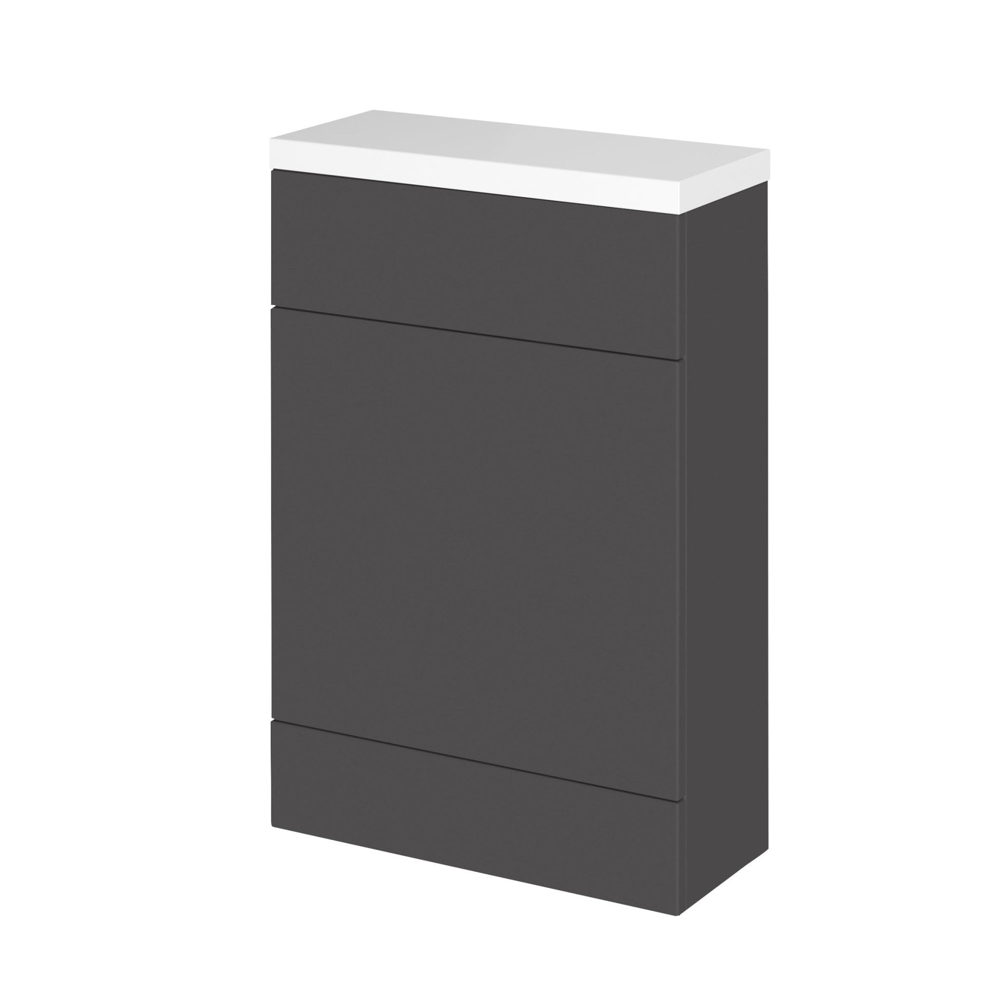 Hudson Reed Fusion Wc Unit & Polymarble Top - Compact Contemp Gloss Grey MFC Painted Gloss 904x605x260mm - JJ Building Materials