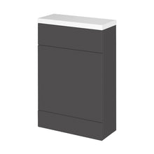 Hudson Reed Fusion Wc Unit & Polymarble Top - Compact Contemp Gloss Grey MFC Painted Gloss 904x605x260mm - JJ Building Materials