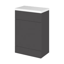 Hudson Reed Fusion Wc Unit & Polymarble Top Contemp Gloss Grey MFC Painted Gloss 904x605x360mm - JJ Building Materials