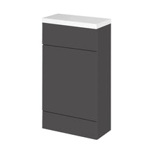 Hudson Reed Fusion Wc Unit & Top - Compact Contemp Gloss Grey MFC Painted Gloss 904x505x260mm - JJ Building Materials