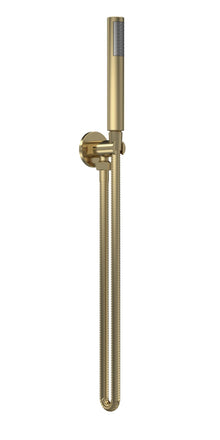 Hudson Reed Hand Held Shower Kits Outlet Elbow, Parking Bracket, Flex And Handset Contemp Brushed Brass Brass Abs 1230x30x55mm - JJ Building Materials