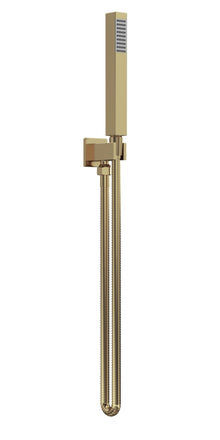 Hudson Reed Hand Held Shower Kits Outlet Elbow, Parking Bracket, Flex And Handset Contemp Brushed Brass Brass Abs 1265x30x55mm - JJ Building Materials