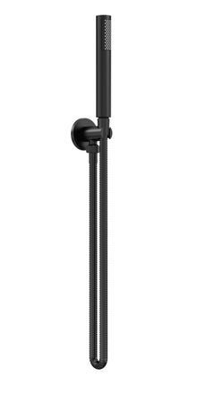 Hudson Reed Hand Held Shower Kits Outlet Elbow, Parking Bracket, Flex And Handset Contemp Matt Black Brass Abs 1230x30x55mm - JJ Building Materials