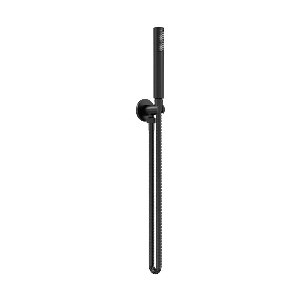 Hudson Reed Hand Held Shower Kits Outlet Elbow, Parking Bracket, Flex And Handset Contemp Matt Black Brass Abs 1230x30x55mm - JJ Building Materials