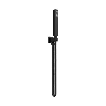 Hudson Reed Hand Held Shower Kits Outlet Elbow, Parking Bracket, Flex And Handset Contemp Matt Black Brass Abs 1265x30x55mm - JJ Building Materials