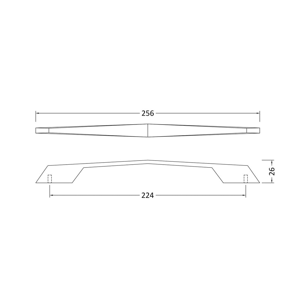 Hudson Reed Handles D Shaped Handle 224mm Contemp Black Zamac 14x256x26mm - JJ Building Materials