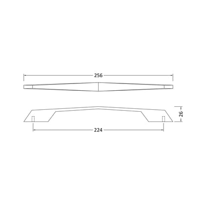 Hudson Reed Handles D Shaped Handle 224mm Contemp Black Zamac 14x256x26mm - JJ Building Materials