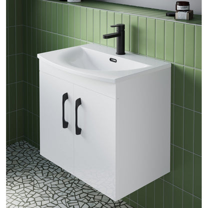 Hudson Reed Handles D Shaped Handle 224mm Contemp Black Zamac 20x253x32mm - JJ Building Materials