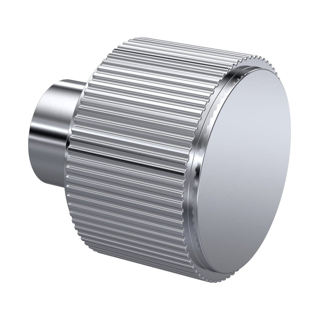 Hudson Reed Handles Fluted Furniture Knob Contemp Chrome Aluminium 30x30x30mm - JJ Building Materials