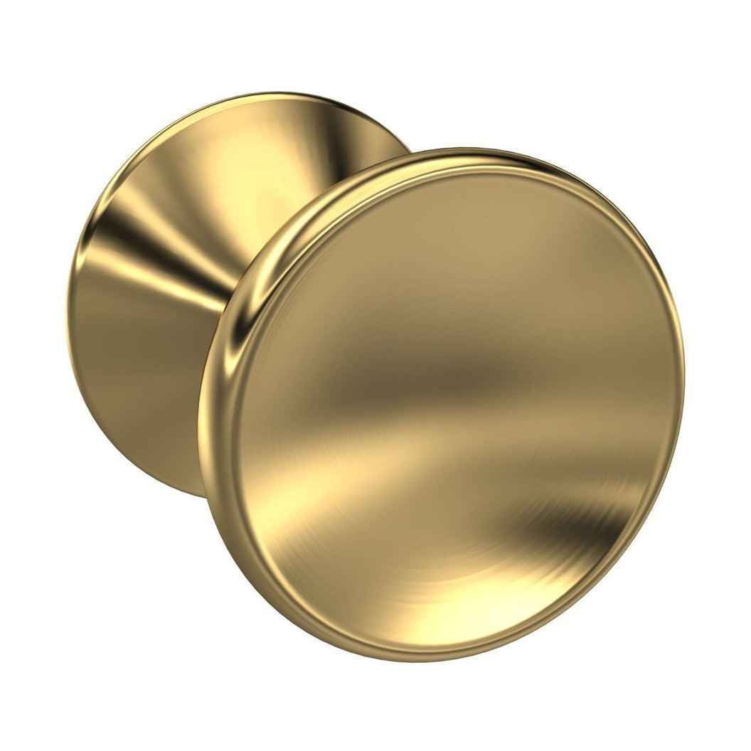 Hudson Reed Handles Indented Round Knob Contemp Brushed Brass Zamac 30x30x29mm - JJ Building Materials