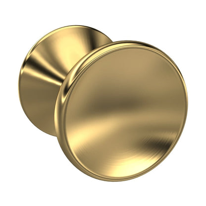 Hudson Reed Handles Indented Round Knob Contemp Brushed Brass Zamac 30x30x29mm - JJ Building Materials