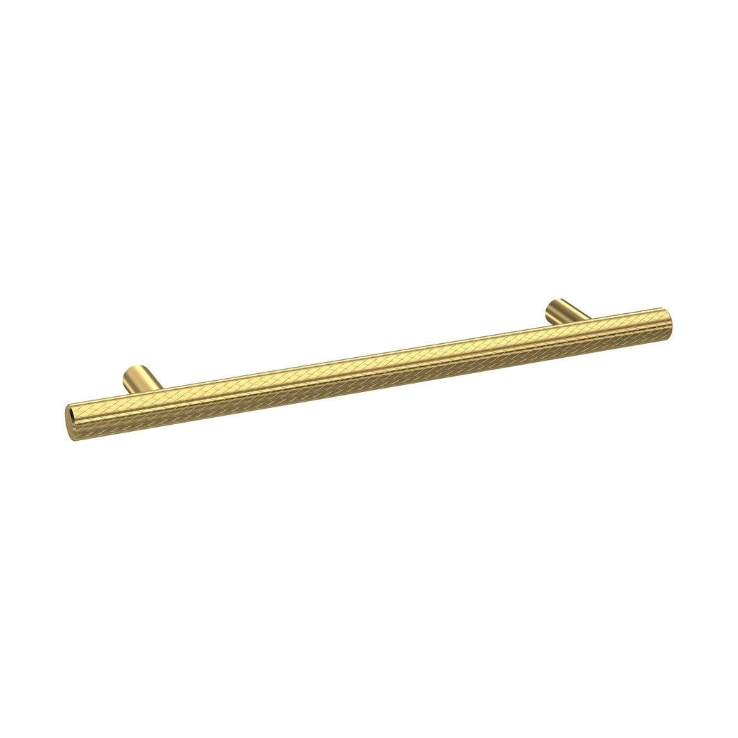 Hudson Reed Handles Knurled Bar Handle 160mm Contemp Brushed Brass Brass 220x12x32mm - JJ Building Materials