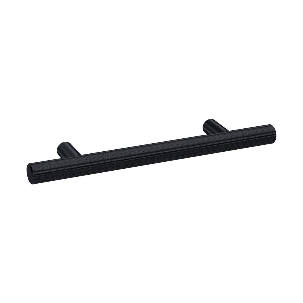 Hudson Reed Handles Knurled Bar Handle 96mm Contemp Black Brass 156x12x32mm - JJ Building Materials