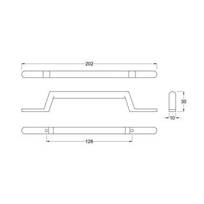 Hudson Reed Handles Round Strap Chrome Handle Trad Brass 10x202x30mm - JJ Building Materials