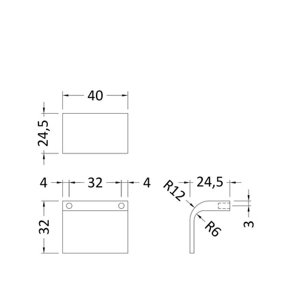 Hudson Reed Handles Square Drop Handle Contemp Chrome Aluminium 32x40x25mm - JJ Building Materials