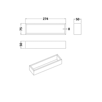 Hudson Reed Handles Straight Bamboo Drawer Organiser Contemp Light Fawn Wood 50x274x75mm - JJ Building Materials