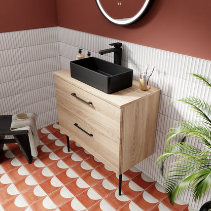 Hudson Reed Handles Wall Hung Vanity Decorative Leg Set Contemp Black Stainless Steel 260x70x70mm - JJ Building Materials