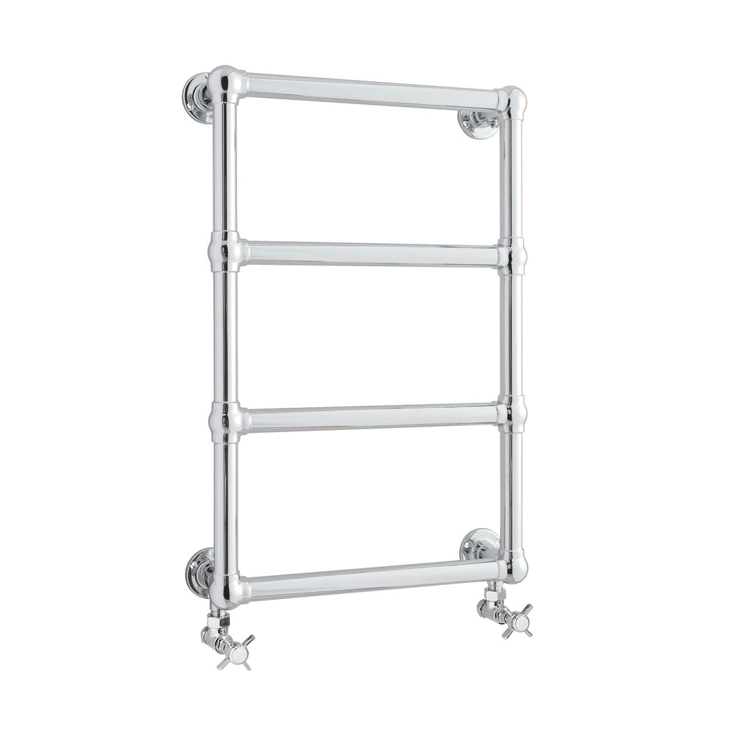 Hudson Reed Heated Towels Rails Epsom Wall Mounted Towel Rail Trad Chrome Steel 748x498x123mm - JJ Building Materials