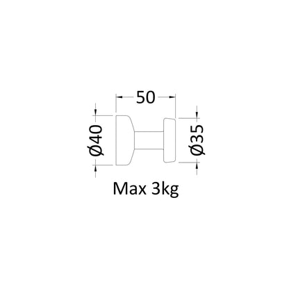 Hudson Reed Heating Extras Magnetic Robe Hook Contemp Chrome Abs 50x40x50mm - JJ Building Materials
