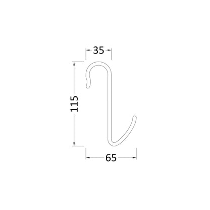Hudson Reed Heating Extras Radiator Hook Contemp Chrome Stainless Steel 115x30x65mm - JJ Building Materials