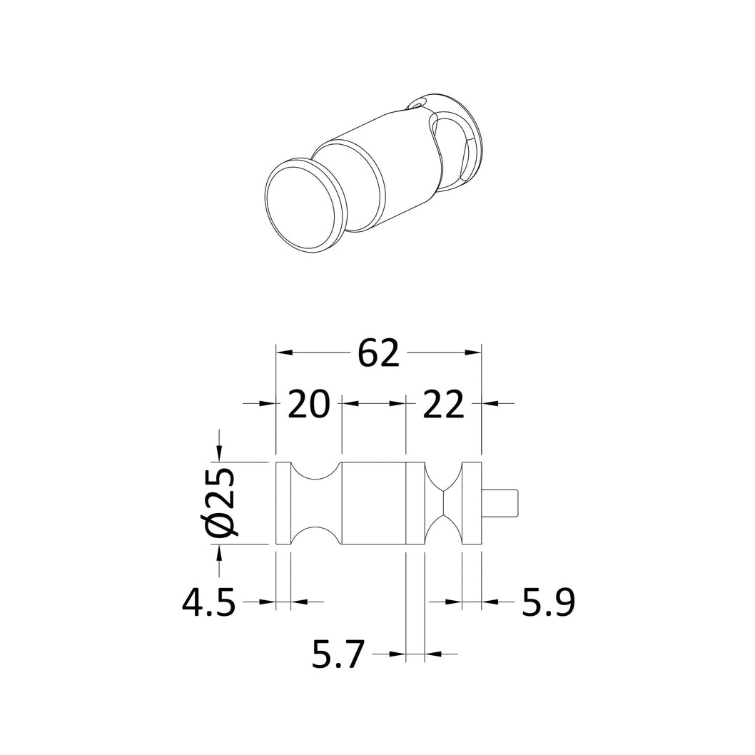 Hudson Reed Heating Extras Revive Radiator Robe Hook Contemp Chrome Stainless Steel 62x25x25mm - JJ Building Materials