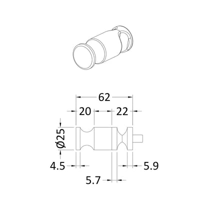 Hudson Reed Heating Extras Revive Radiator Robe Hook Contemp Chrome Stainless Steel 62x25x25mm - JJ Building Materials