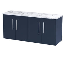 Hudson Reed Juno 1200 Wall Hung 4 - door Vanity & Laminate Worktop Contemp Midnight Blue MFC Painted Matt 561x1205x390mm - JNU2923LCM2 - JJ Building Materials