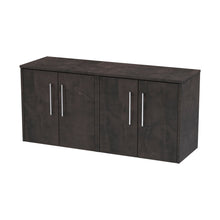 Hudson Reed Juno 1200mm Wall Hung 4 Door Vanity & Worktop Contemp Metallic Slate MFC Textured Matt 539x1205x390mm - JJ Building Materials