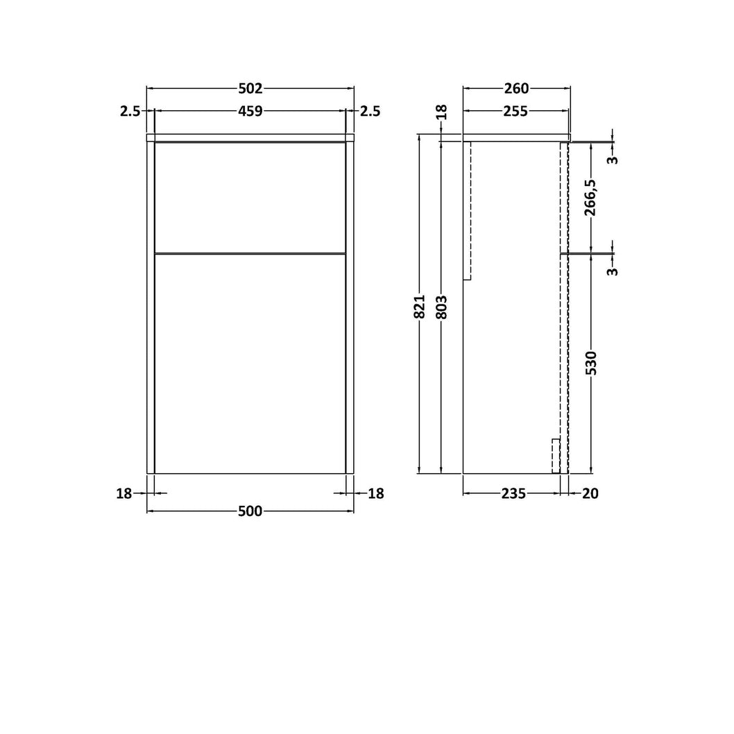 Hudson Reed Juno 500mm Wc Unit Contemp Metallic Slate MFC Textured Matt 821x500x255mm - JJ Building Materials