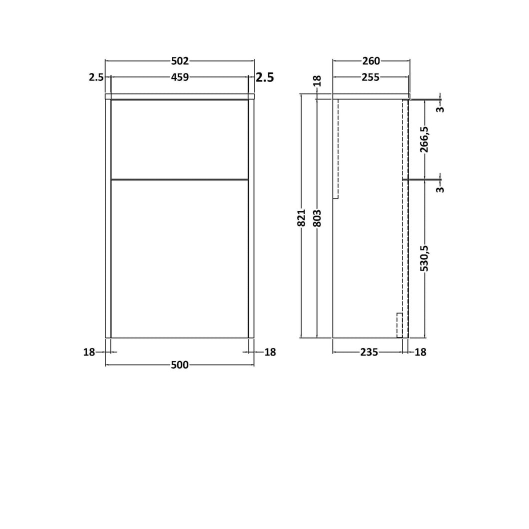 Hudson Reed Juno 500mm Wc Unit Contemp Midnight Blue MFC Painted Matt 821x502x260mm - JJ Building Materials