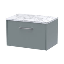 Hudson Reed Juno 600 Wall Hung Single Drawer Vanity & Laminate Worktop Contemp Coastal Grey MFC Smooth Matt 381x605x390mm - JJ Building Materials