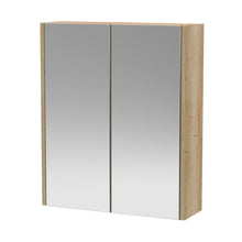 Hudson Reed Juno 600mm Mirror Unit (50/50) Contemp Autumn Oak MFC Textured Woodgrain 715x600x185mm - JJ Building Materials