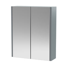 Hudson Reed Juno 600mm Mirror Unit (50/50) Contemp Coastal Grey MFC Smooth Matt 715x600x185mm - JJ Building Materials