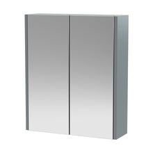 Hudson Reed Juno 600mm Mirror Unit (50/50) Contemp Coastal Grey MFC Smooth Matt 715x600x185mm - JJ Building Materials