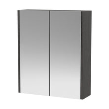 Hudson Reed Juno 600mm Mirror Unit (50/50) Contemp Graphite Grey Woodgrain MFC Textured Woodgrain 715x600x185mm - JJ Building Materials