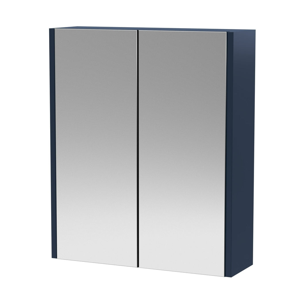 Hudson Reed Juno 600mm Mirror Unit (50/50) Contemp Indigo Blue MFC Painted Matt 715x600x185mm - JJ Building Materials