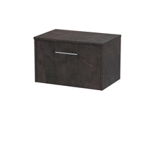 Hudson Reed Juno 600mm Wall Hung 1 Drawer Vanity & Worktop Contemp Metallic Slate MFC Textured Matt 377x605x390mm - JJ Building Materials