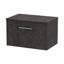 Hudson Reed Juno 600mm Wall Hung 1 Drawer Vanity & Worktop Contemp Metallic Slate MFC Textured Matt 377x605x390mm - JJ Building Materials