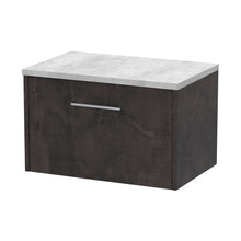 Hudson Reed Juno 600mm Wall Hung 1 Drawer Vanity & Worktop Contemp Metallic Slate MFC Textured Matt 381x605x390mm - JNU2622LBG - JJ Building Materials