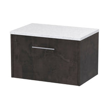 Hudson Reed Juno 600mm Wall Hung 1 Drawer Vanity & Worktop Contemp Metallic Slate MFC Textured Matt 381x605x390mm - JNU2622LSW - JJ Building Materials