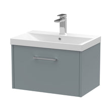 Hudson Reed Juno 600mm Wall Hung Single Drawer Vanity & Basin 3 Contemp Coastal Grey MFC Smooth Matt 409x600x395mm - JJ Building Materials