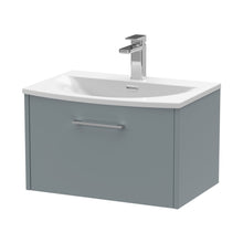 Hudson Reed Juno 600mm Wall Hung Single Drawer Vanity & Basin 4 Contemp Coastal Grey MFC Smooth Matt 389x610x440mm - JJ Building Materials