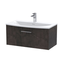 Hudson Reed Juno 800mm Wall Hung 1 Drawer Vanity & Basin 4 Contemp Metallic Slate MFC Textured Matt 389x810x440mm - JJ Building Materials