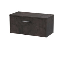 Hudson Reed Juno 800mm Wall Hung 1 Drawer Vanity & Worktop Contemp Metallic Slate MFC Textured Matt 377x805x390mm - JJ Building Materials