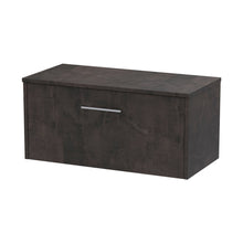 Hudson Reed Juno 800mm Wall Hung 1 Drawer Vanity & Worktop Contemp Metallic Slate MFC Textured Matt 377x805x390mm - JJ Building Materials